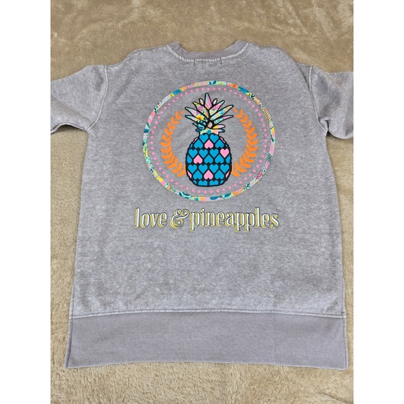 Love & Pineapples Tops - Love and Pineapples Gray Crewneck Sweatshirt Pineapple Graphic Women's Size S